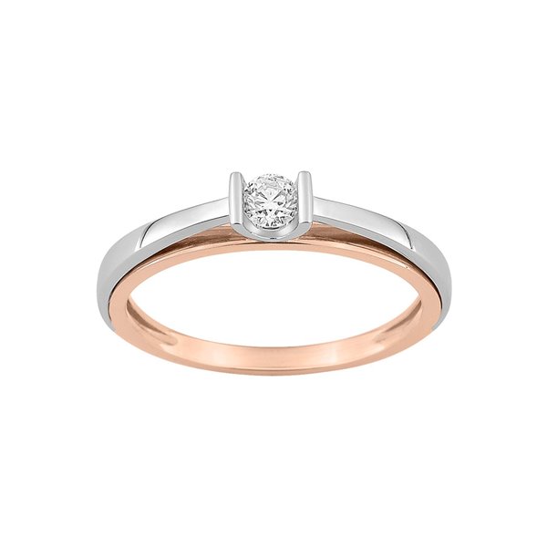 Bague diamant 0.14ct Or Rose et Blanc Or 750