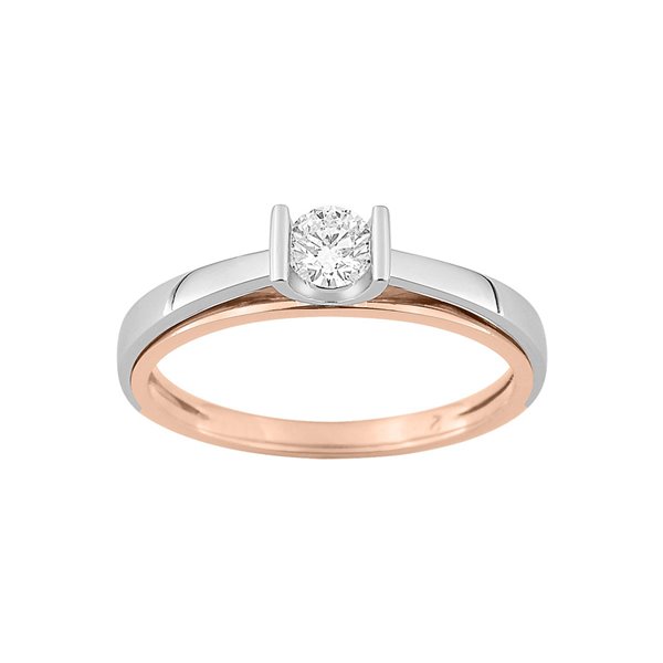 Bague diamant 0.25ct Or Rose et Blanc Or 750