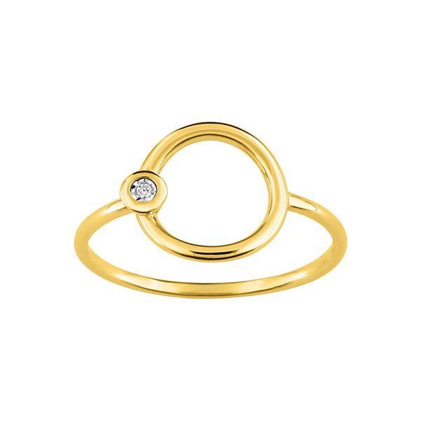 Bague diamant 0.01ct Or Jaune 750 rhodiée