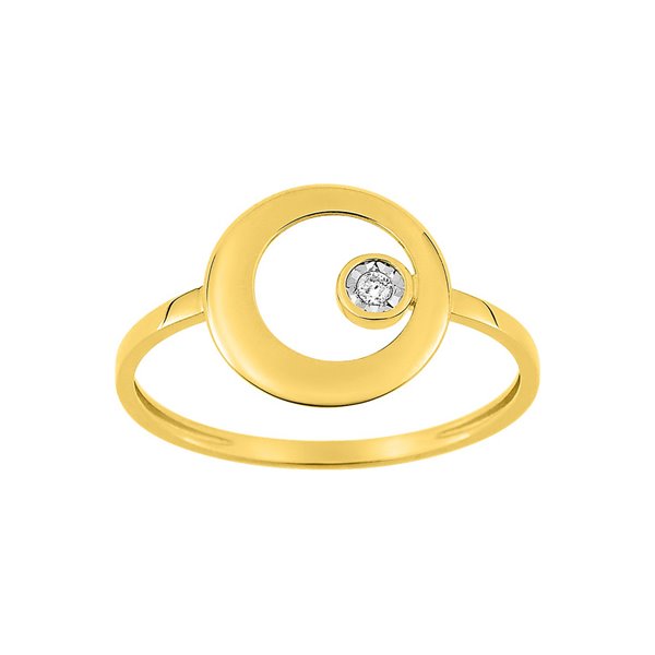 Bague diamant 0.015ct Or Jaune et blanc Or 750