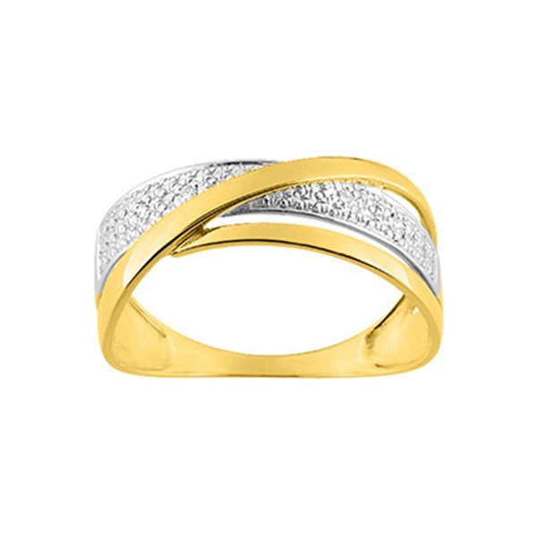 Bague diamant 0.02 bicolore Or 750