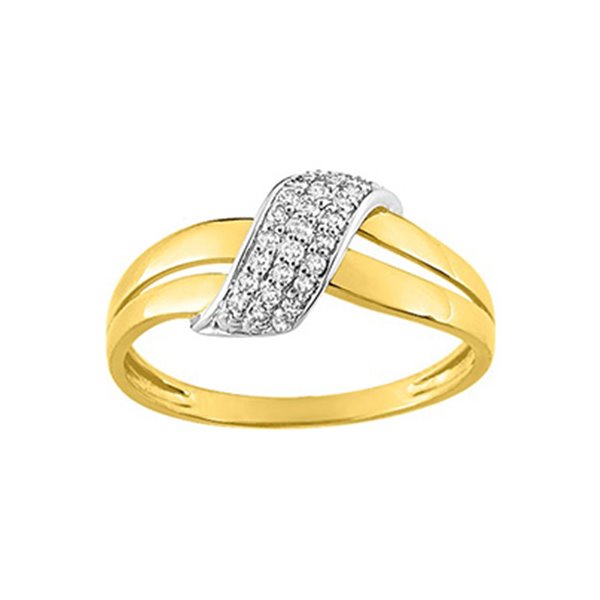 Bague diamant 0.135 bicolore Or 750