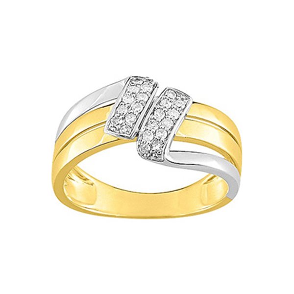 Bague diamant 0.15 bicolore Or 750