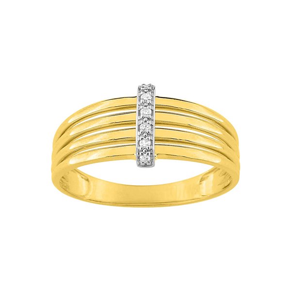 Bague diamant 0.03ct Or Jaune 750 rhodiée