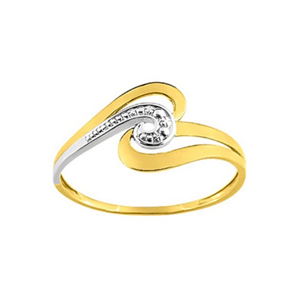 Bague Or Jaune et Blanc Or 375