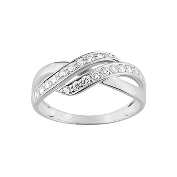 Bague oxyde(s) de zirconium Or Blanc 375