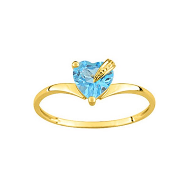 Bague topaze bleue traitée Or Jaune 375