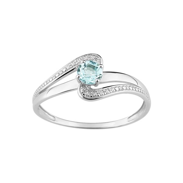 Bague aigue-marine Or Blanc 375