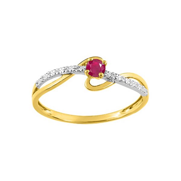 Bague rubis bicolore Or 375