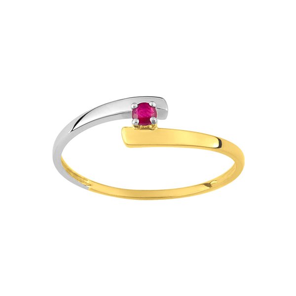 Bague rubis Or Jaune 375 rhodiée