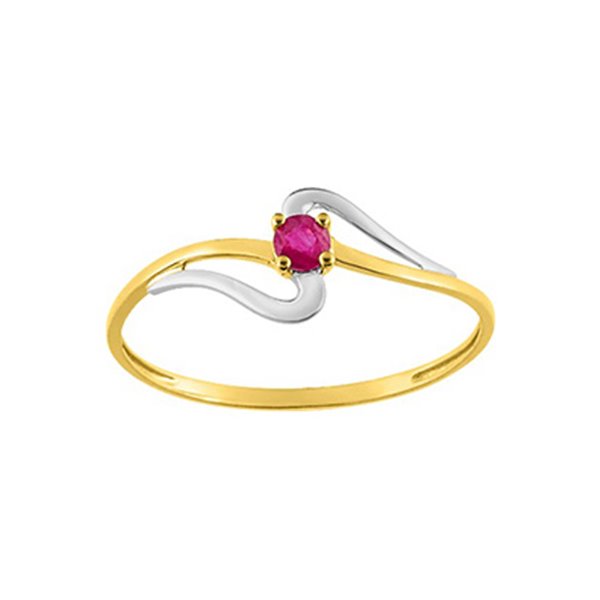 Bague rubis bicolore Or 375