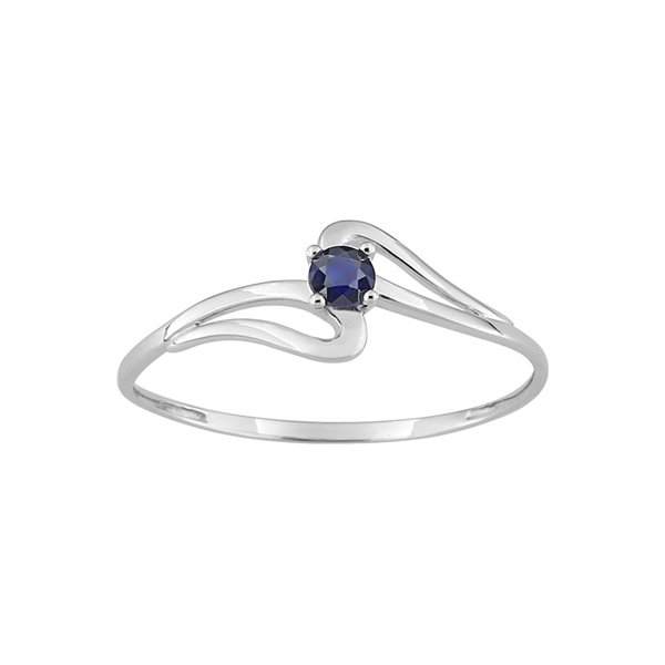 Bague saphir 0.12c.Solitaire Or Blanc 375