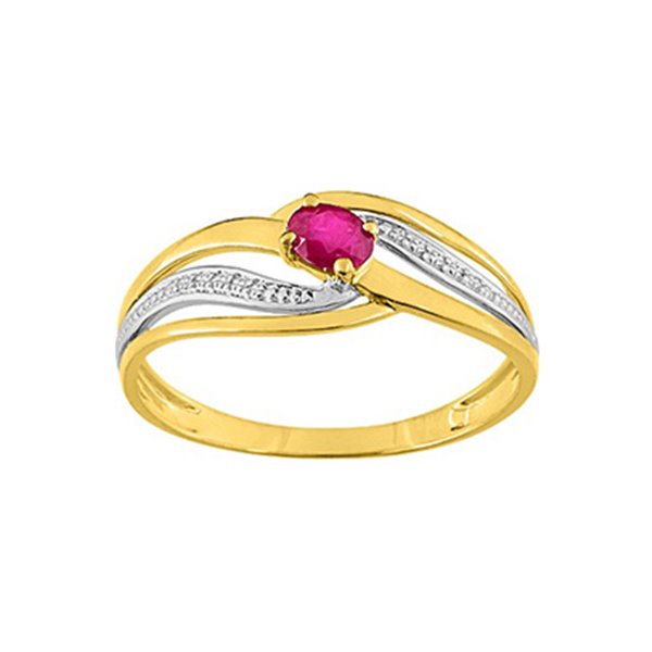 Bague rubis bicolore Or 375