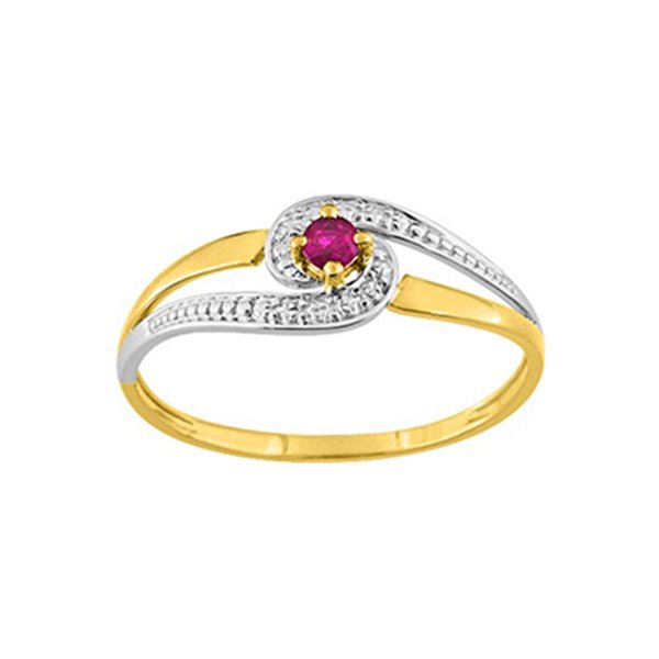 Bague rubis bicolore Or 375