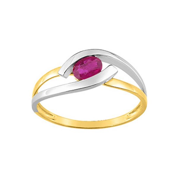 Bague rubis Or Jaune 375 rhodiée