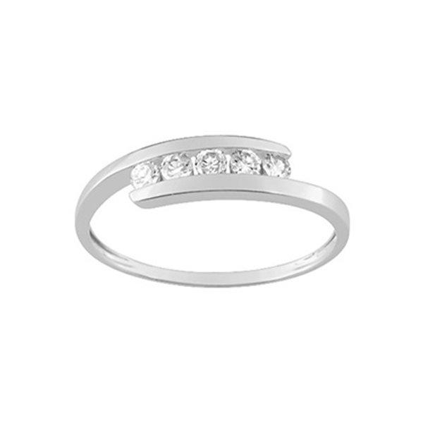 Bague oxyde(s) de zirconium Or Blanc 375