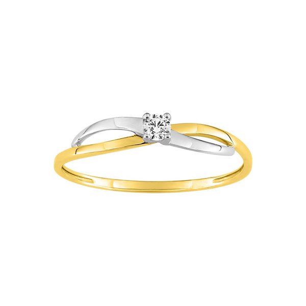 Bague oxyde(s) de zirconium Or Jaune et Blanc Or 375