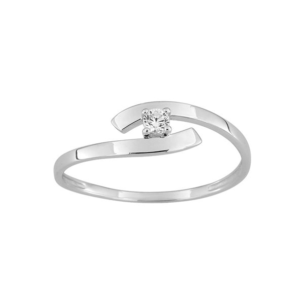 Bague oxyde(s) de zirconium Or Blanc 375