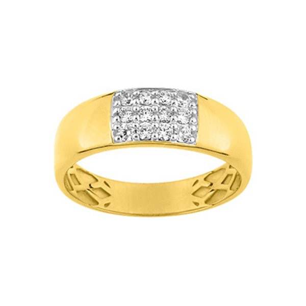 Bague oxyde(s) de zirconium Or Jaune et Blanc Or 375