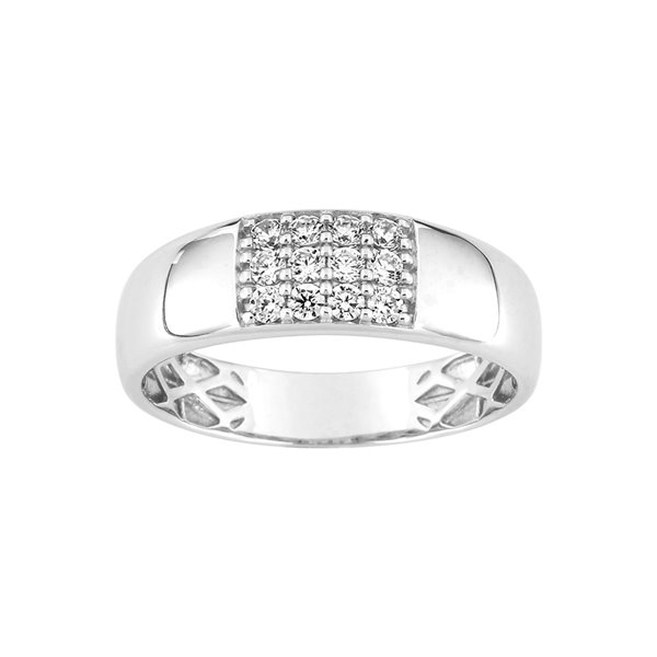 Bague oxyde(s) de zirconium Or Blanc 375