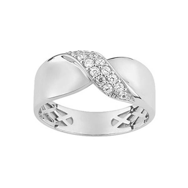 Bague oxyde(s) de zirconium Or Blanc 375