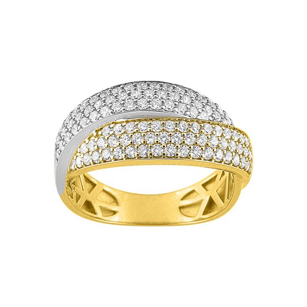 Bague oxyde(s) de zirconium 1.94c Or Jaune et Blanc Or 375