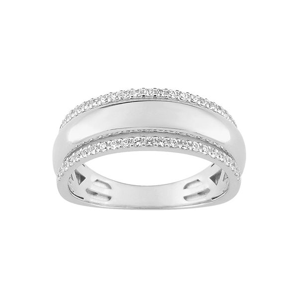 Bague oxyde(s) de zirconium 0.51c Or Blanc 375