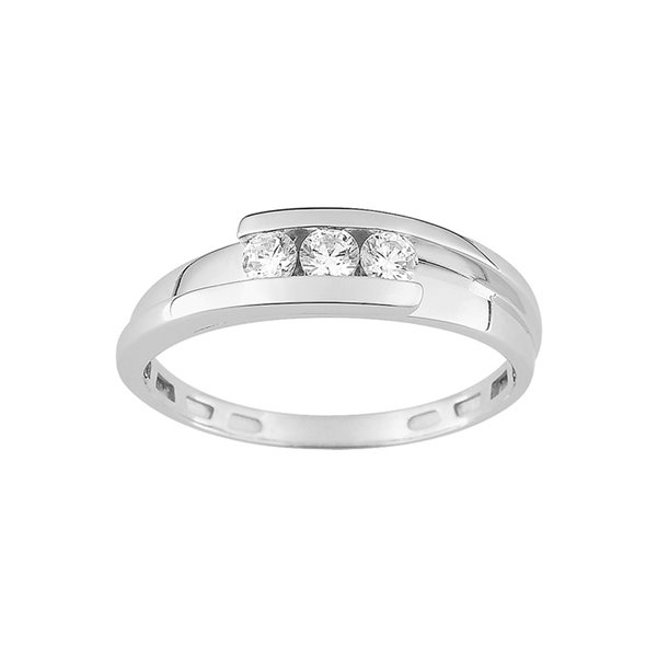 Bague oxyde(s) de zirconium Or Blanc 375