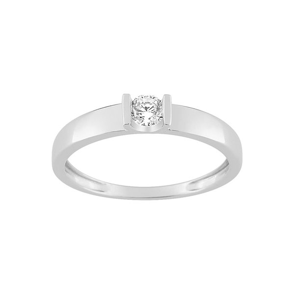 Bague oxyde(s) de zirconium Or Blanc 375