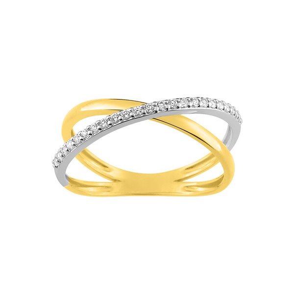 Bague oxyde(s) de zirconium Or Jaune et Blanc Or 375