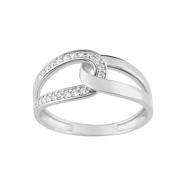 Bague oxyde(s) de zirconium Or Blanc 375