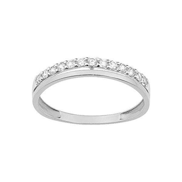 Bague oxyde(s) de zirconium Or Blanc 375