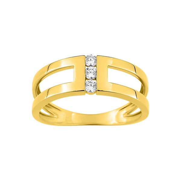 Bague oxyde(s) de zirconium Or Jaune 375