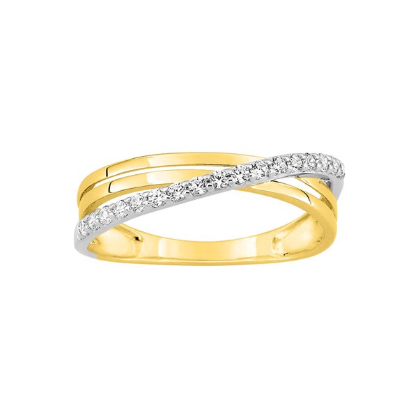 Bague oxyde(s) de zirconium Or Jaune et Blanc Or 375