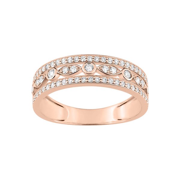 Bague oxyde(s) de zirconium 0.74c Or Rose 375