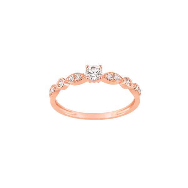 Bague oxyde(s) de zirconium Or Rose 375