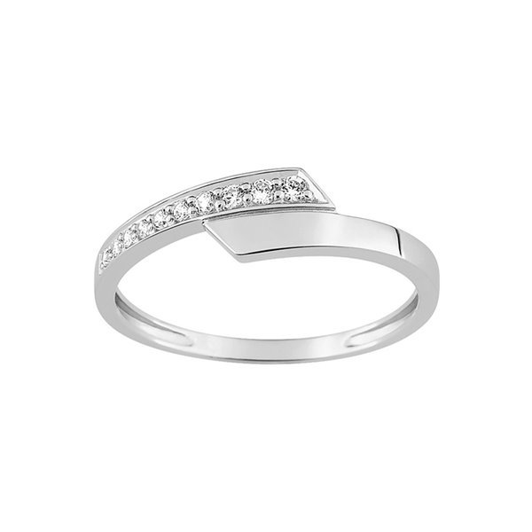 Bague oxyde(s) de zirconium Or Blanc 375