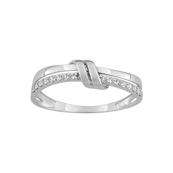 Bague oxyde(s) de zirconium Or Blanc 375