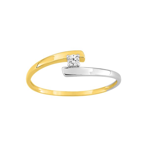 Bague oxyde(s) de zirconium Or Jaune et Blanc Or 375