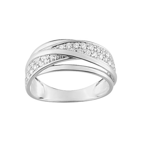 Bague oxyde(s) de zirconium Or Blanc 375