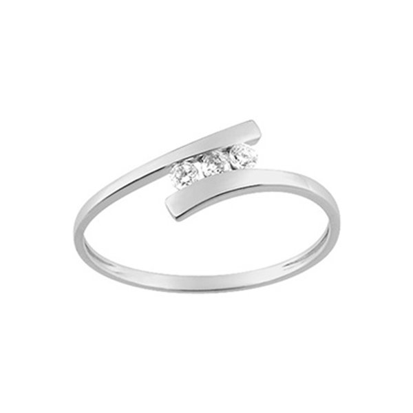 Bague oxyde(s) de zirconium Or Blanc 375