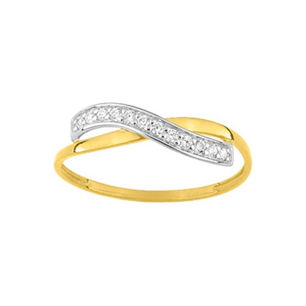 Bague oxyde(s) de zirconium Or Jaune et Blanc Or 375