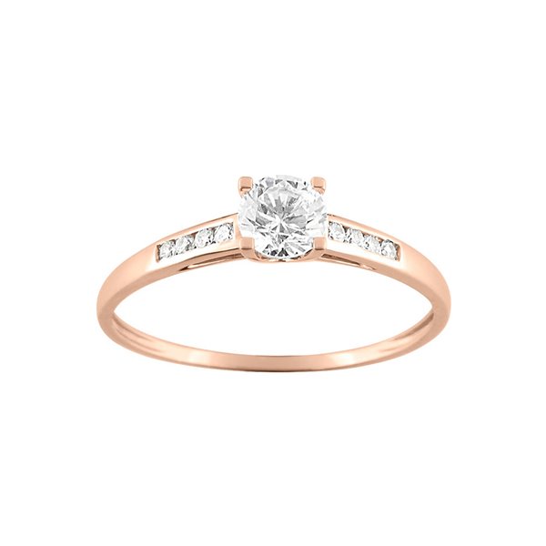 Bague oxyde(s) de zirconium Or Rose 375