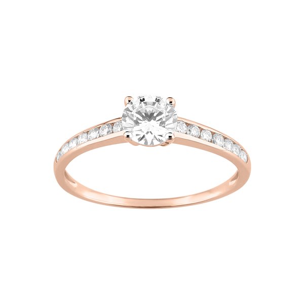 Bague oxyde(s) de zirconium Or Rose 375