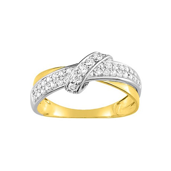 Bague oxyde(s) de zirconium 0.69c Or Jaune et Blanc Or 375