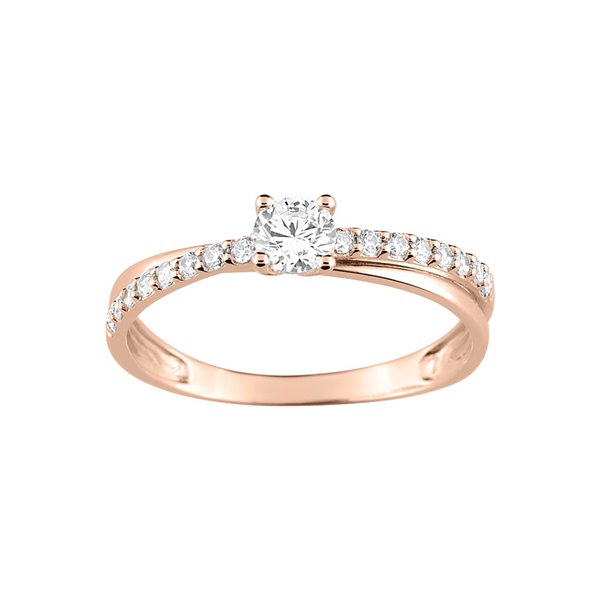 Bague oxyde(s) de zirconium Or Rose 375