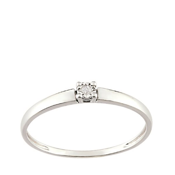 Bague diamant 0.015ct Or Blanc 375