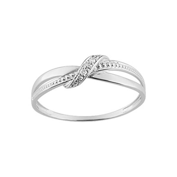 Bague diamant 0.01ct Or Blanc 375