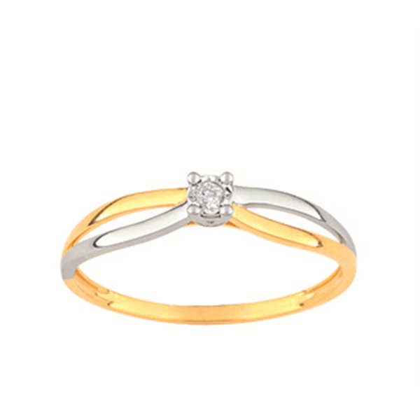 Bague diamant 0.022ct Or Jaune 375 rhodiée