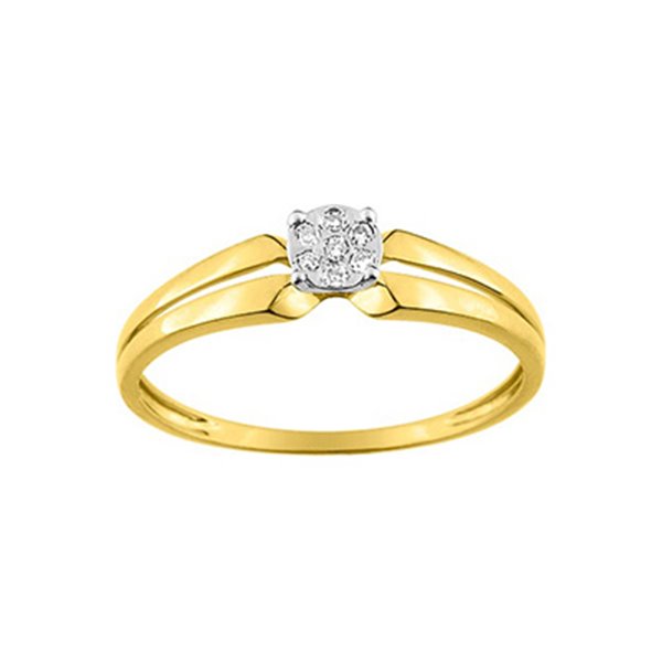 Bague diamant 0.03 bicolore Or 375